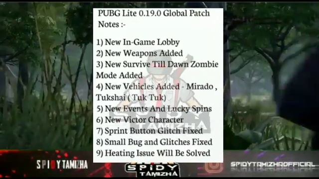 0.19.0 UPDATE | PATCH NOTES RELEASED | NEW VEHICLES | BETA PUBG LITE | #spidysquad #spidytamizha смотреть онлайн