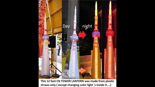 i created this 12 feet cn tower lantern from plastic straws only excepted led light was inside it смотреть онлайн