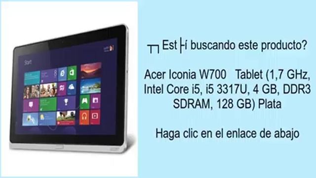 Acer Iconia W700 Tablet (1,7 GHz, Intel Core i5, i5 3317U, 4 GB, DDR3 SDRAM, 128 GB) Plat смотреть онлайн
