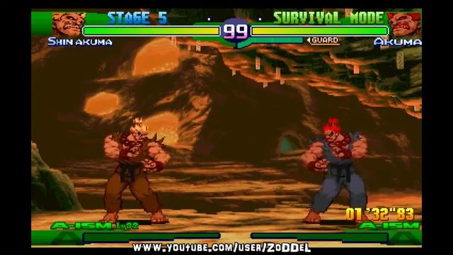 Street Fighter Alpha 3 - Shin Akuma Survival Boss Mode Hard смотреть онлайн