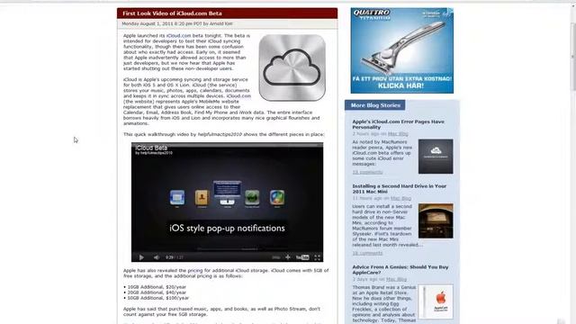 Apple iCloud Beta First Leaked Video Show New iOS 4 Style Horrible Pop Up Notifications Pricing смотреть онлайн
