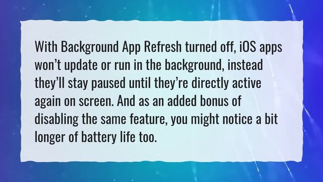What will happen if I turn off background app refresh? смотреть онлайн