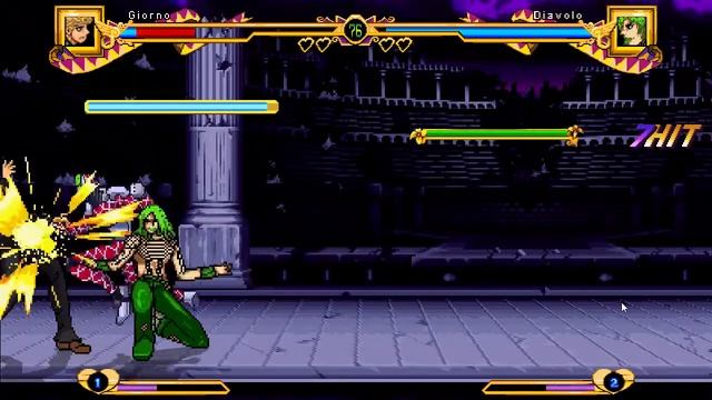 Giorno VS Diavolo in Jojo Mugen смотреть онлайн