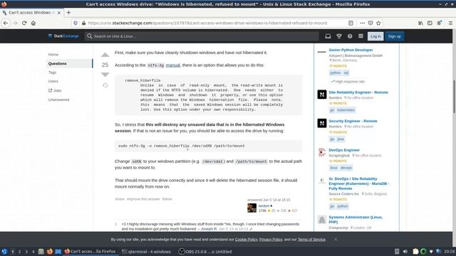 Linux alatt a winndows c meghajtó írás védett ezt oldjuk meg. смотреть онлайн