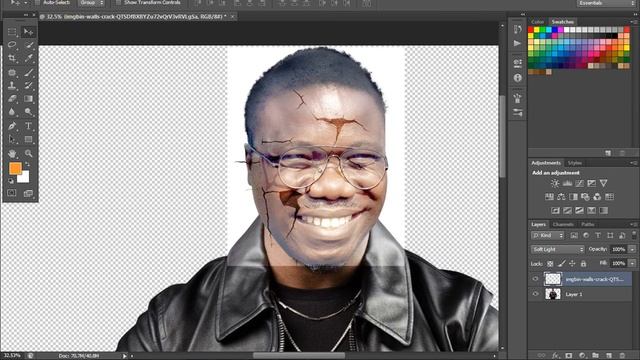 WONDERFUL CRACKED FACE EFFECT | PSD TUTORIAL смотреть онлайн