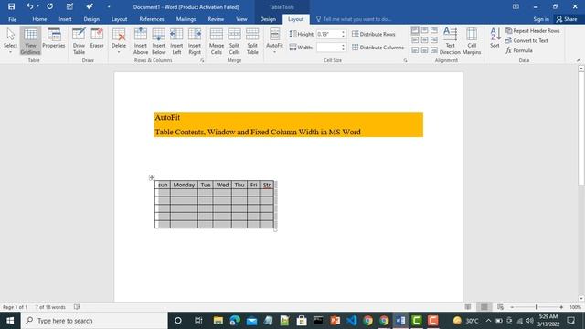 Word4.AutoFit Table Contents, Window and Fixed Column Width | autofit table in ms word@ToddAcamesis смотреть онлайн