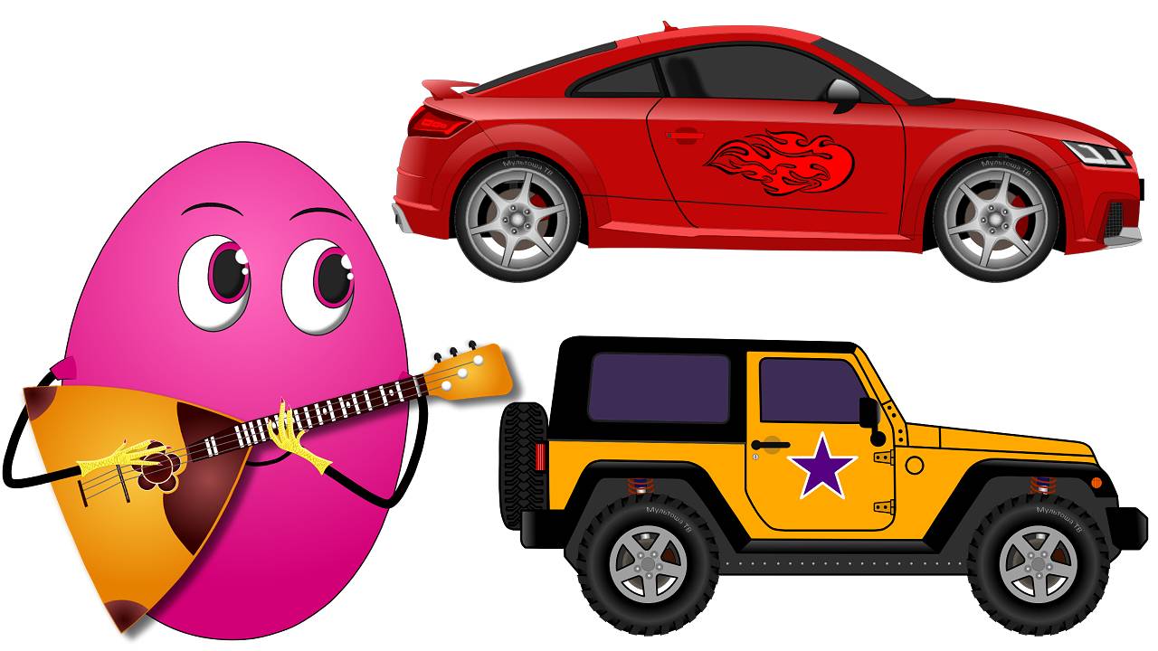 Мультик про пять машинок — джип, пикап, спортивную машину, фургон и кабриолет смотреть онлайн