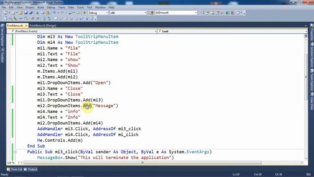 VB.NET Tutorials - Add Menustrip Control Dynamically at Runtime | Example | English - Part 4 смотреть онлайн