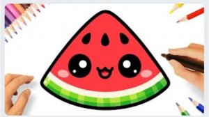 КАК ЛЕГКО НАРИСОВАТЬ МИЛЫЙ КАВАИЙНЫЙ АРБУЗ