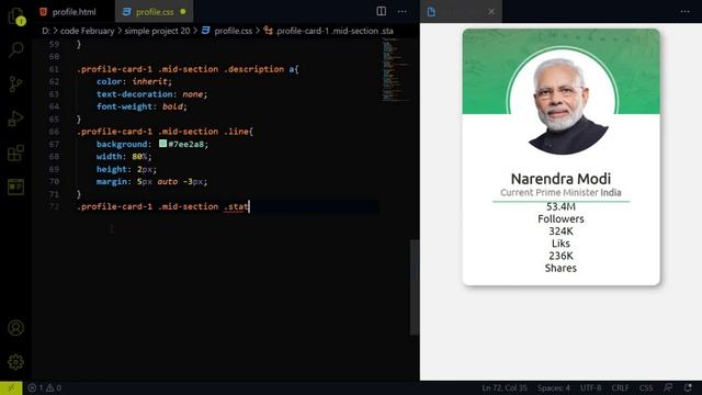 Simple Profile Card UI Design Using HTML & CSS смотреть онлайн
