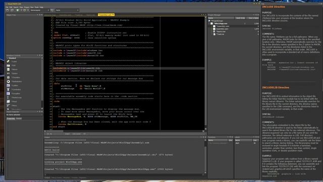 Visual MASM - Hello World - Windows Assembly IDE for MASM смотреть онлайн
