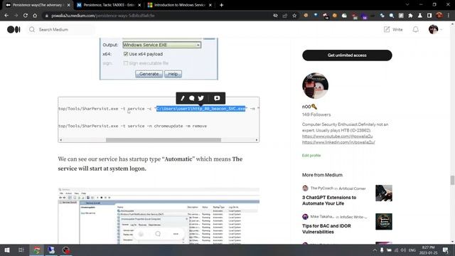 Using Services in Windows for Persistence (T1543.003) | Cobalt Strike смотреть онлайн