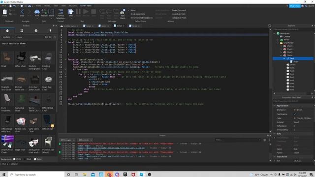How to make a 'ON JOIN FORCE SIT AT TABLE" Script - Roblox Studio смотреть онлайн