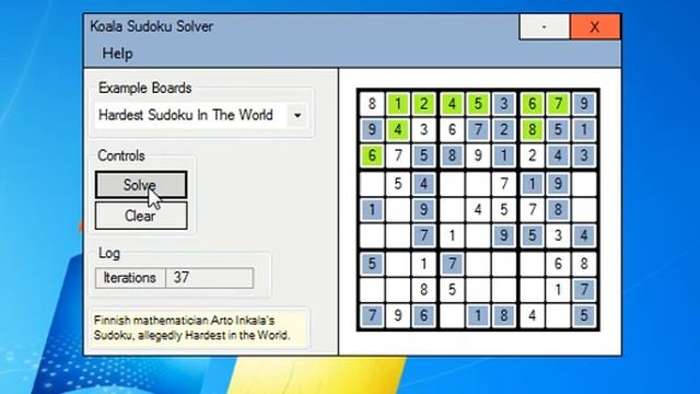 Koala Sudoku Solver Version 1.0 смотреть онлайн