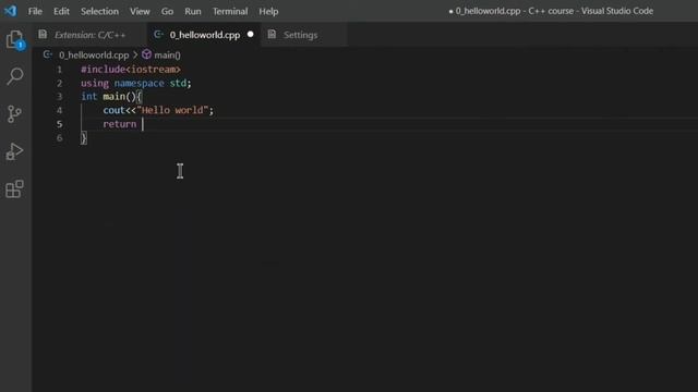 1.6 - VS code installation and setup for C++ language | Mingw installation | Hello world Program смотреть онлайн
