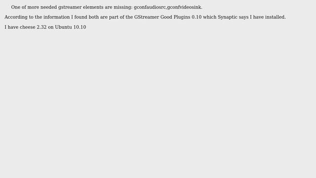 Ubuntu: cheese not working with latest update of gstreamer смотреть онлайн