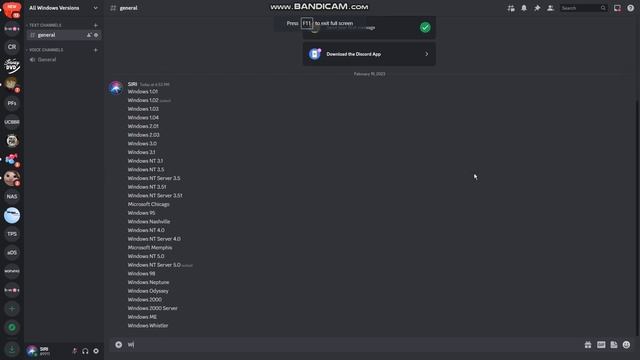Typing All the Windows Operating Systems in a Discord Server смотреть онлайн