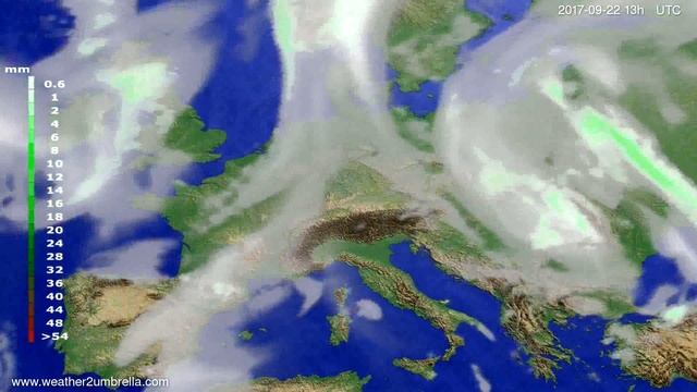 Precipitation forecast Europe 2017-09-19 смотреть онлайн