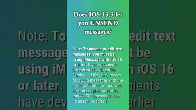 How do you Unsend a message on iOS 15? смотреть онлайн