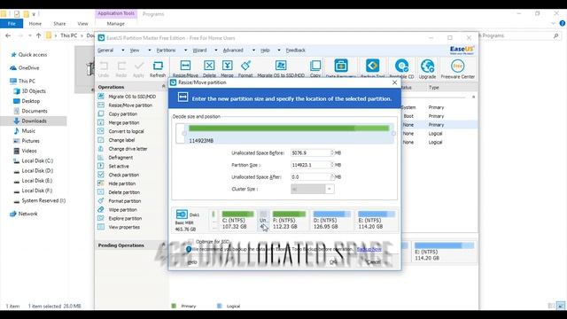 Expand C Drive Size Without Losing Data - Windows 10, 8, 7 смотреть онлайн