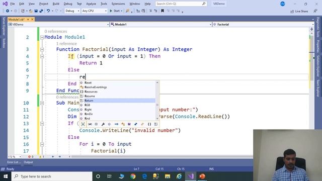 Factorial Number within Range using Recursion in VB.Net - Part 7 смотреть онлайн