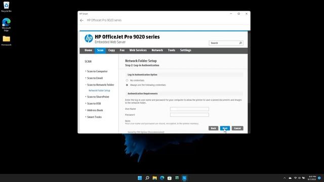 Numérisation vers un dossier réseau, Windows 11 | HP OfficeJet Pro 9010/e, 9020/e | HP Support смотреть онлайн