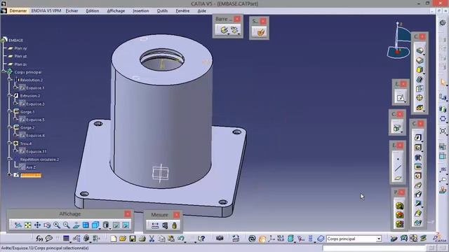 pièce basique sur Catia v5 смотреть онлайн