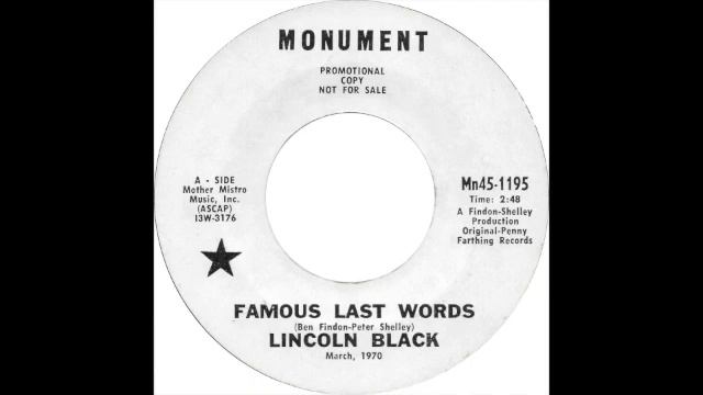 Lincoln Black - Famous Last Words смотреть онлайн