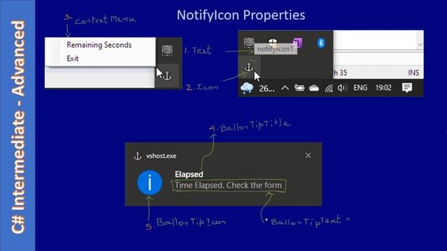 C# NotifyIcon Control | Part 4 - NotifyIcon Control Properties | C# Advanced #109 смотреть онлайн