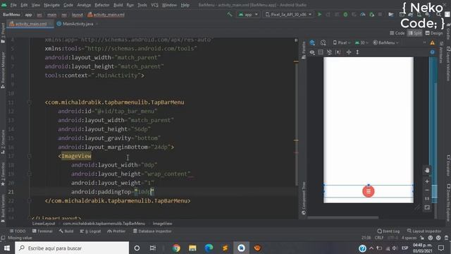 Tap Bar Menu Android Studio смотреть онлайн
