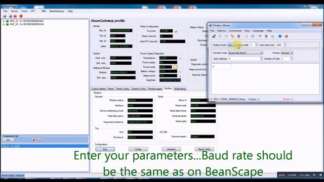 ModBus RS485 - Wireless Sensor Networks supervision software (BeanScape) смотреть онлайн