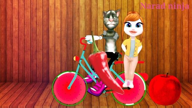 Tom and Angela ride bycycle eating chilli apple funny video|Narad ninja 🥵 смотреть онлайн