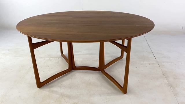 Peter Hvidt and Orla Molgaard Nielsen for France and Son Mid Century Teak Drop Leaf Dining Table смотреть онлайн