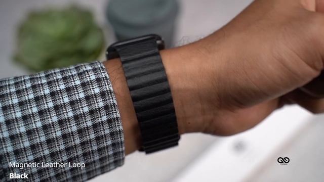 Black Magnetic leather Loop for iWatch 38/40/41/42/44/45mm смотреть онлайн