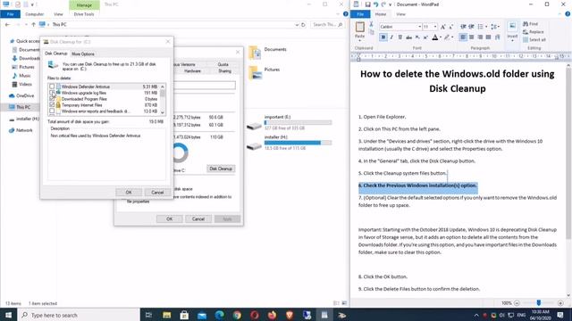 How to delete Windows.old folder On your PC and free up storage space смотреть онлайн