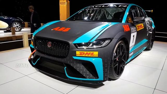 Jaguar I-PACE eTROPHY electric car racing series Interior and Exterior in detail смотреть онлайн