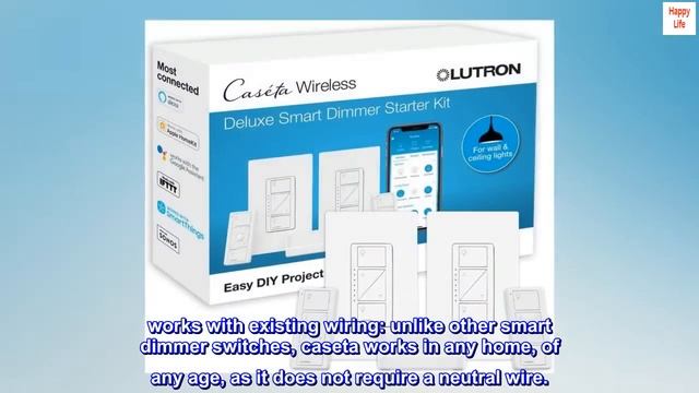 Lutron Caseta Deluxe Smart Dimmer Switch Kit | Works with Alexa, Apple HomeKit смотреть онлайн