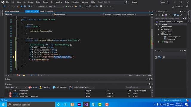 14-C# Form Application(OpenFileDialog). смотреть онлайн