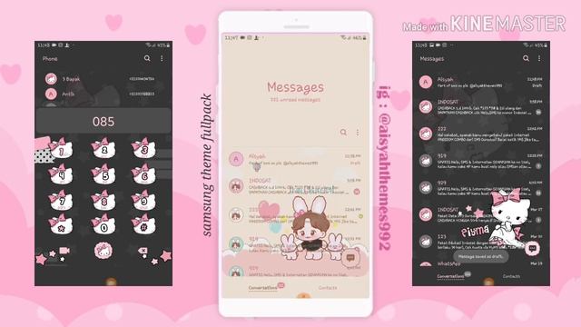 Tema Hellokitty Samsung Theme Fullpack ( Black Pink) 😍 смотреть онлайн