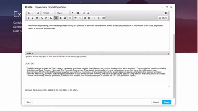 django CMS - Aldryn Explorer tour 6 - Create weblog article смотреть онлайн