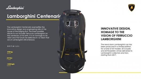 Lamborghini Centenario 3D PowerPoint Presentation | Stunning Supercar Showcase