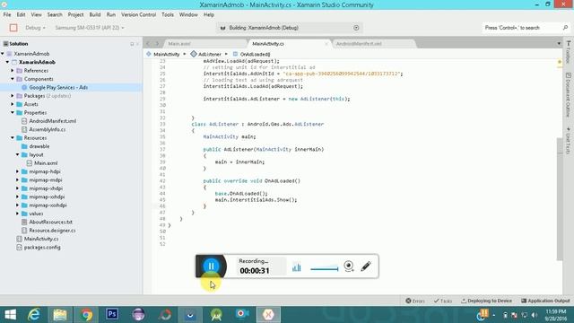 Xamarin Google Admob Example Android смотреть онлайн