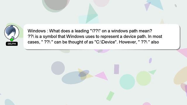 Windows : What does a leading "\??\" on a windows path mean? смотреть онлайн
