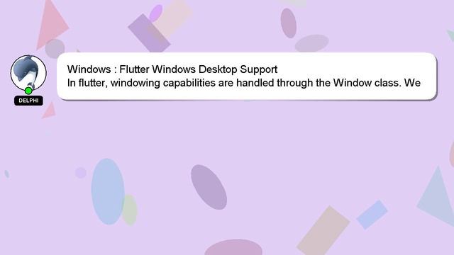 Windows : Flutter Windows Desktop Support смотреть онлайн