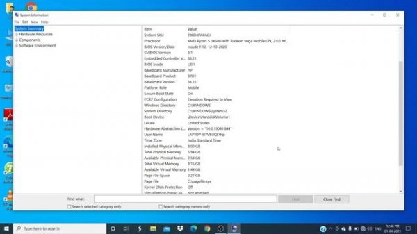How to check system info// windows 10 system information