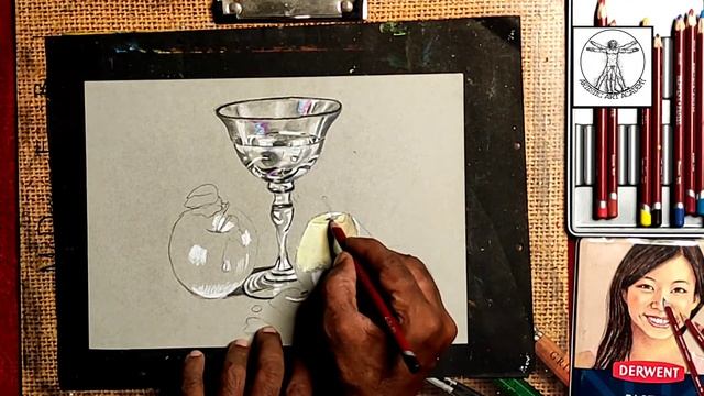 How to draw Apples and Glass/ Hyper realistic Drawing for Beginners/ Color pencil смотреть онлайн
