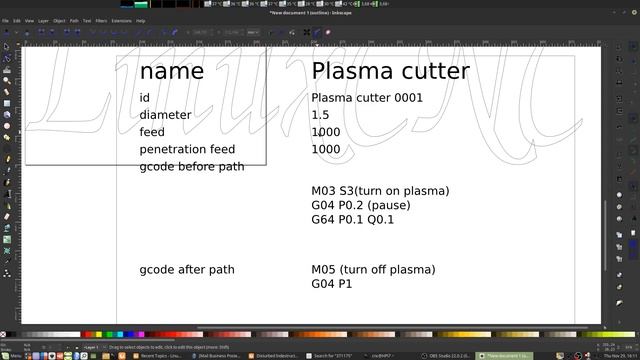 Inkscape to gcodetools for use with Linuxcnc and cnc plasma machine смотреть онлайн
