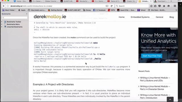 Overview of CMake and C++ HFT like algo trading software project смотреть онлайн
