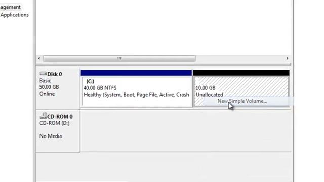 Windows 7 Create a basic disk partition смотреть онлайн
